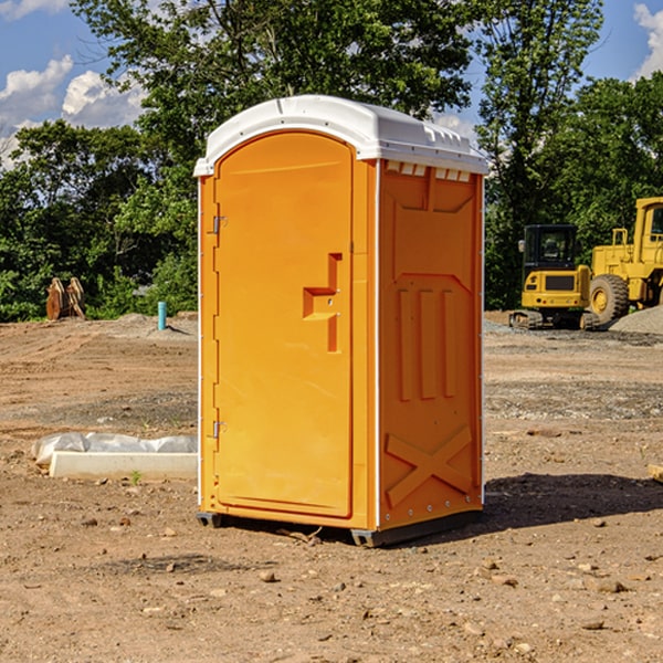 how often are the portable restrooms cleaned and serviced during a rental period in Dunbridge Ohio